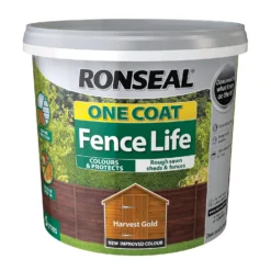 Ronseal One Coat Fence Life Paint Harvest Gold - 5L -Best Paint Shop 12804244 9214942087451370