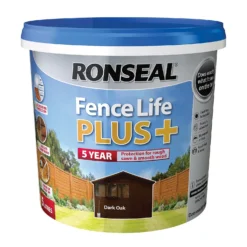 Ronseal Fence Life Plus Paint Dark Oak - 5L -Best Paint Shop 12804532 1024942086796863