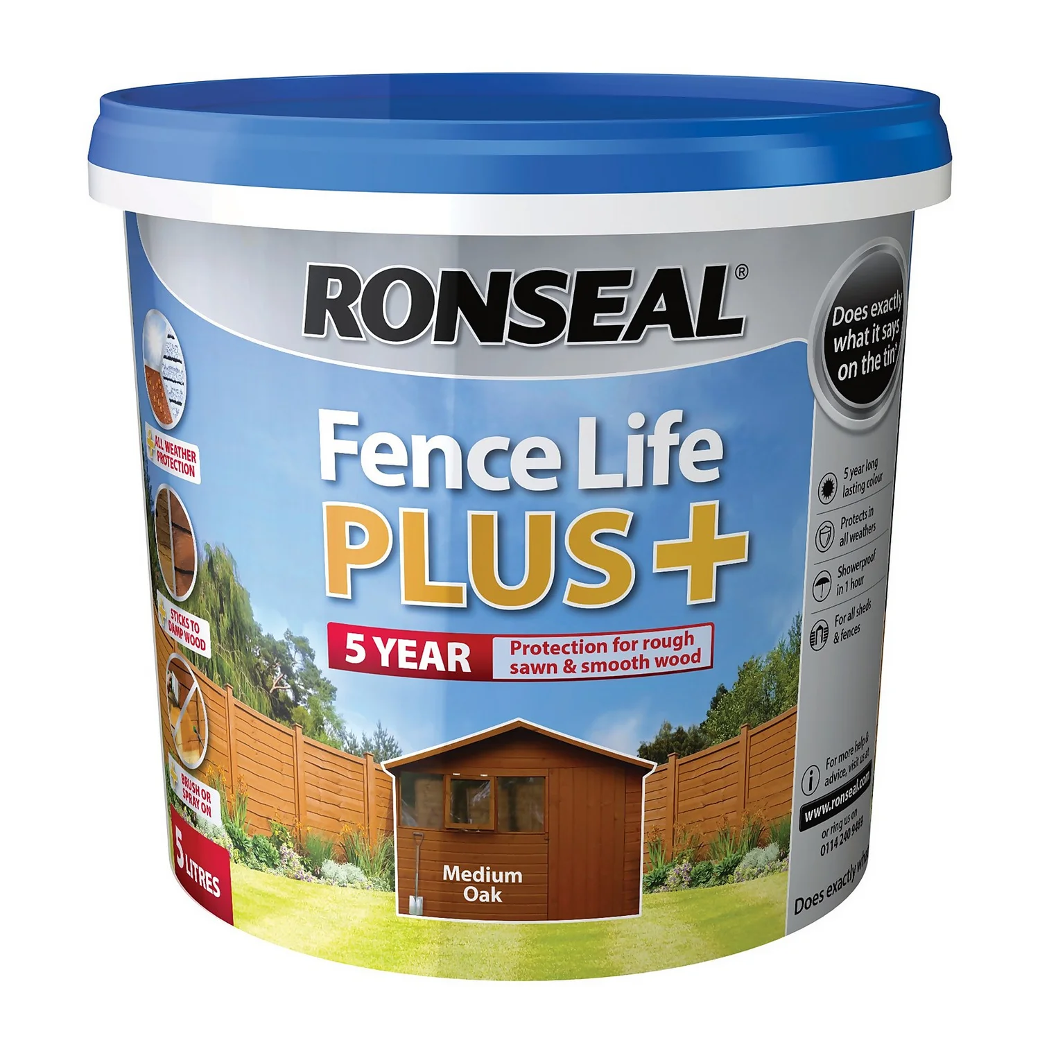 Ronseal Fence Life Plus Paint Medium Oak - 5L Ronseal Fence Life Plus Paint Medium Oak - 5L -Best Paint Shop 12804791 1684942088346357