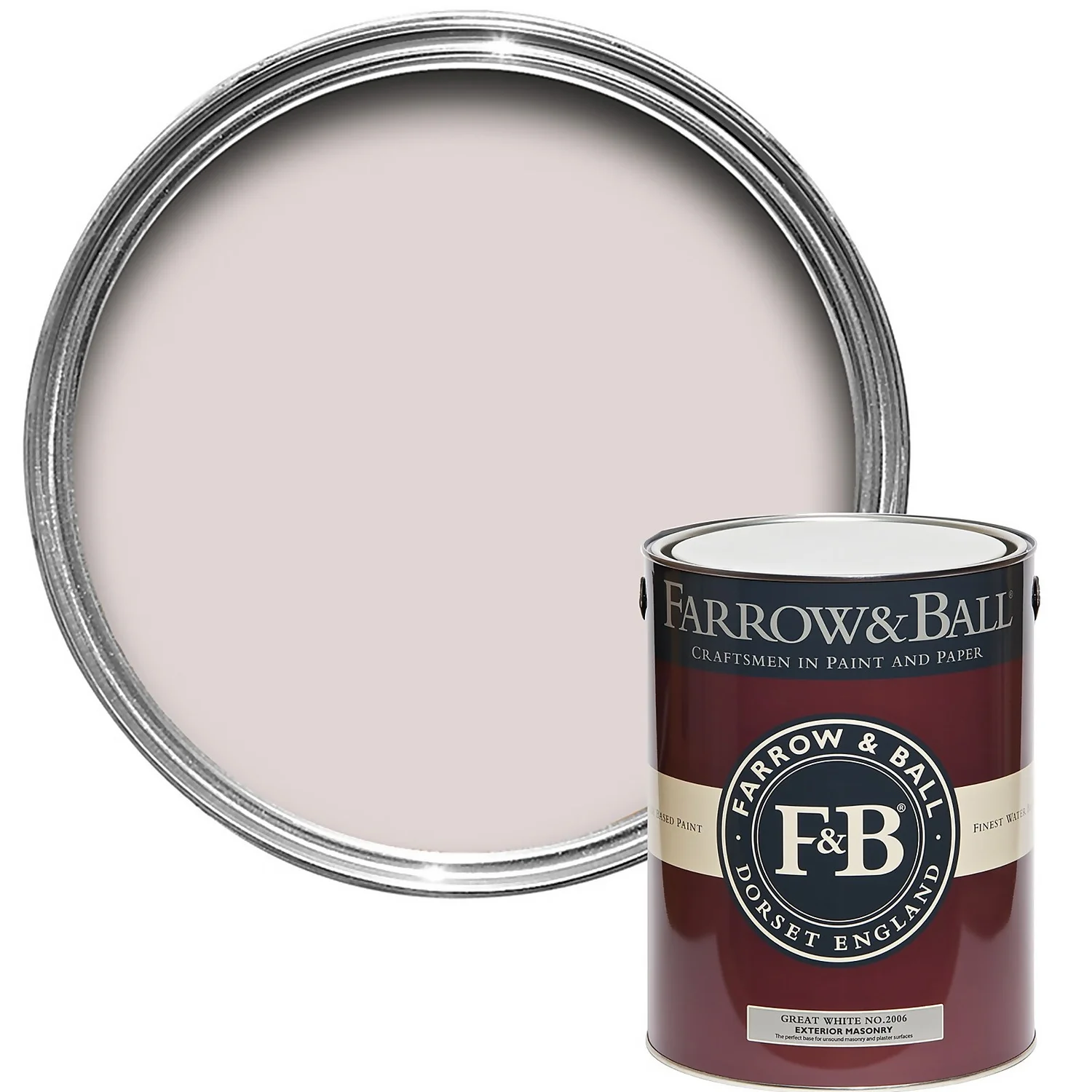 Farrow & Ball Exterior Masonry Paint Great White - 5L Farrow & Ball Exterior Masonry Paint Great White - 5L -Best Paint Shop 12807717 1974951341438021