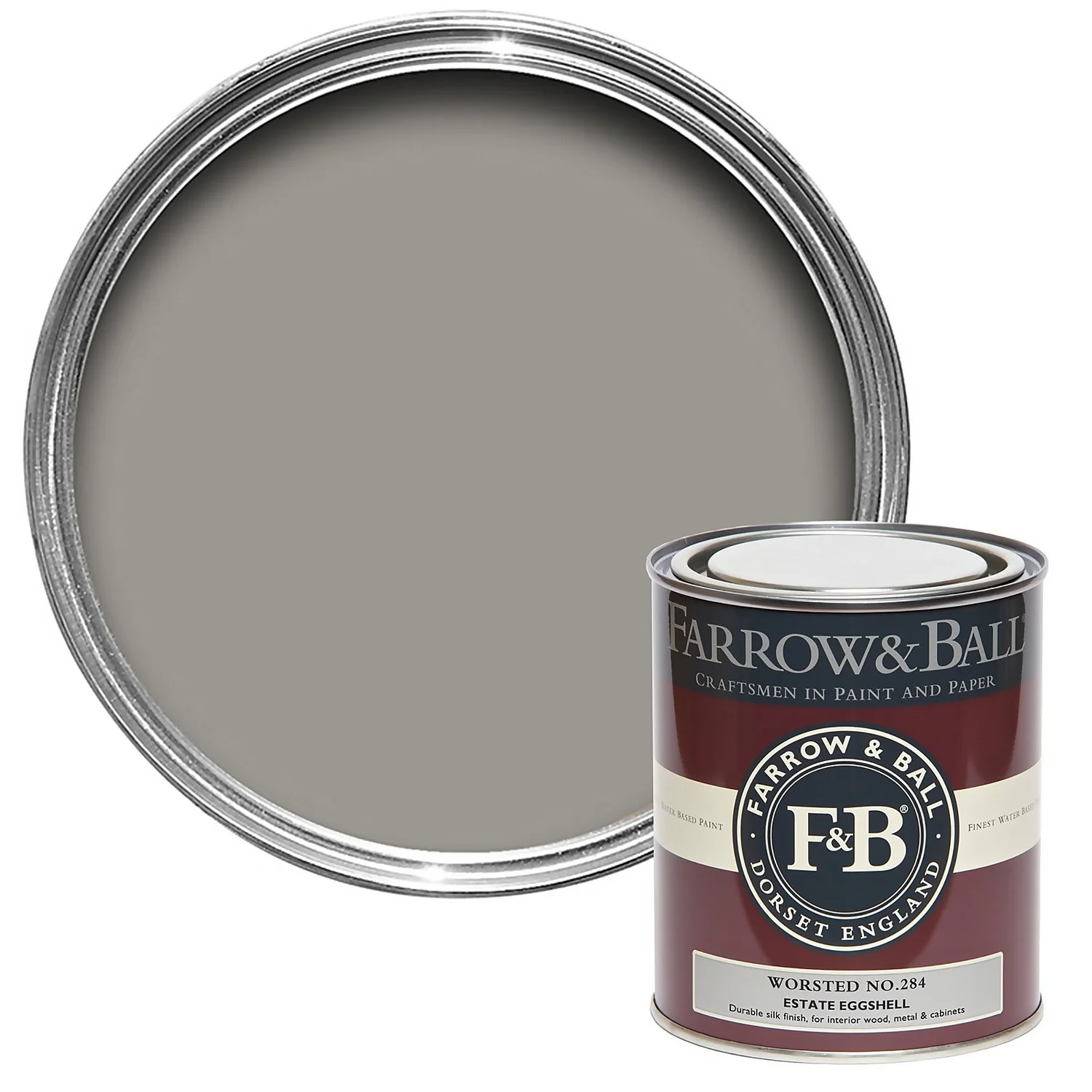 Farrow & Ball Estate Eggshell Paint Worsted - 750ml Farrow & Ball Estate Eggshell Paint Worsted - 750ml -Best Paint Shop 12808456 1394951342944807