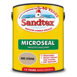 Sandtex® Ultra Smooth Masonry Paint Mid Stone - 5L -Best Paint Shop 12808538 5424871316070167