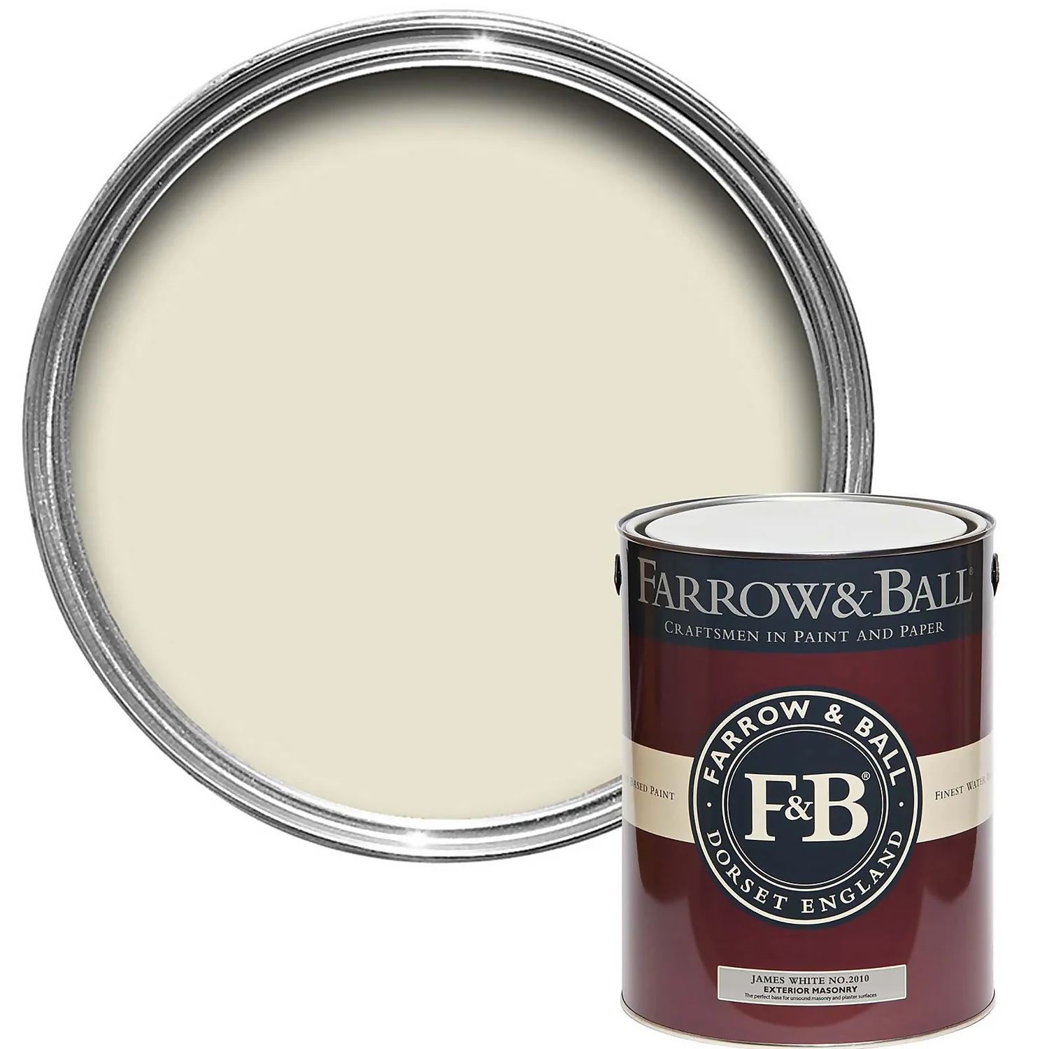 Farrow & Ball Exterior Masonry Paint James White - 5L Farrow & Ball Exterior Masonry Paint James White - 5L -Best Paint Shop 12808910 5734951873135947