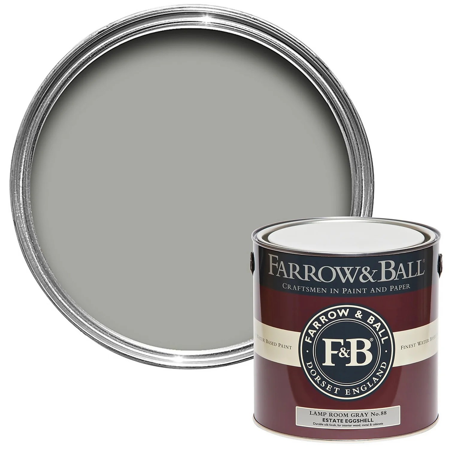 Farrow & Ball Estate Eggshell Paint Lamp Room Gray - 2.5L Farrow & Ball Estate Eggshell Paint Lamp Room Gray - 2.5L -Best Paint Shop 12810351 1384951341936084