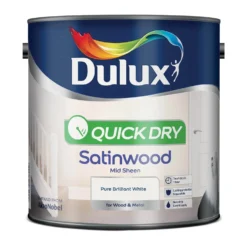 Dulux Quick Dry Satinwood Pure Brilliant White - 2.5L 3 Dulux Quick Dry Satinwood Pure Brilliant White - 2.5L -Best Paint Shop 12810581 1504833194699649