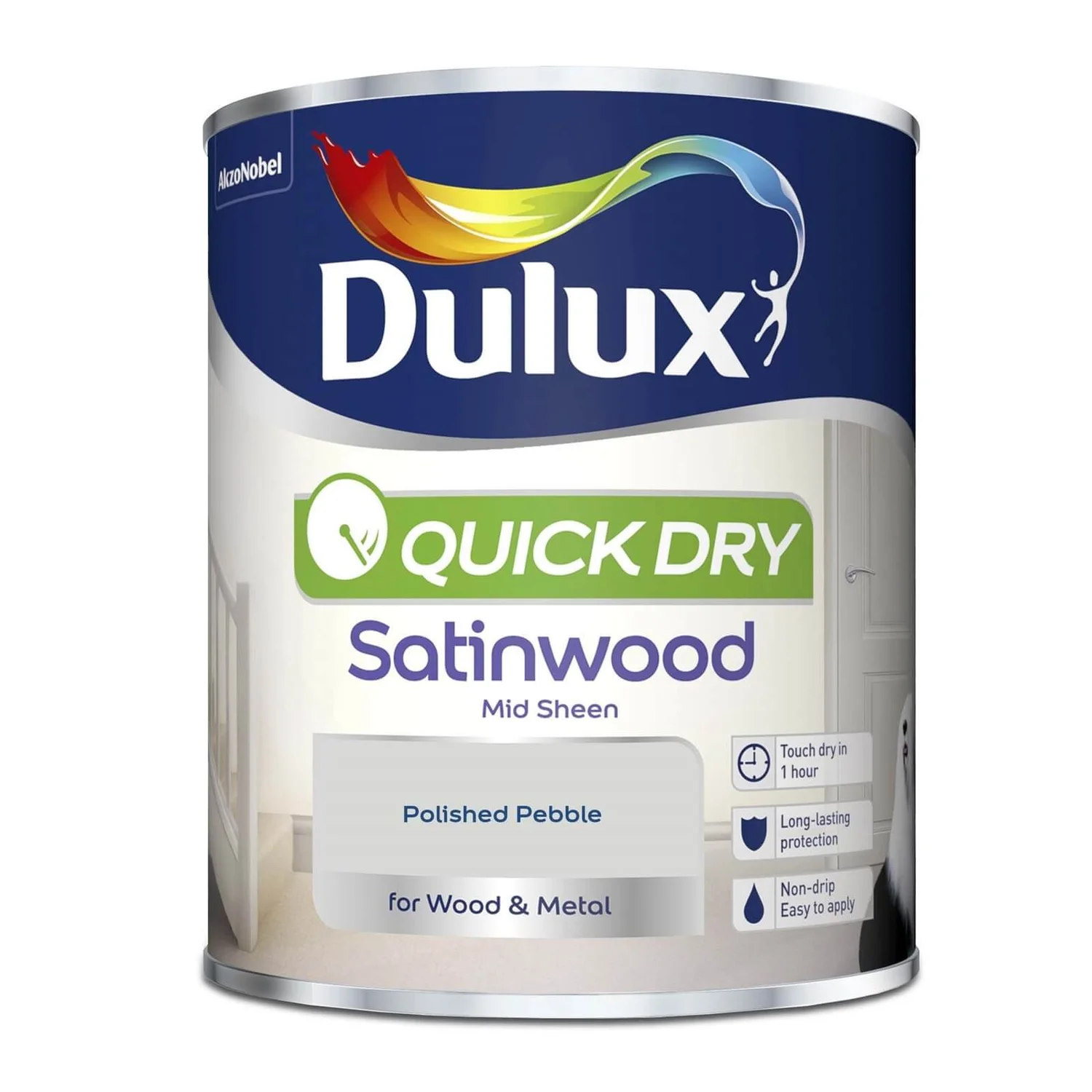 Dulux Quick Dry Satinwood Polished Pebble - 750ml Dulux Quick Dry Satinwood Polished Pebble - 750ml -Best Paint Shop 12810719 1174833192372366