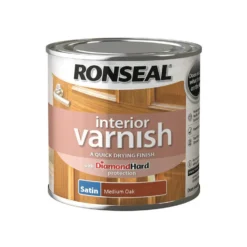 Ronseal Interior Varnish Satin Medium Oak - 250ml