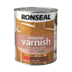 Ronseal Interior Varnish Gloss Dark Oak - 750ml