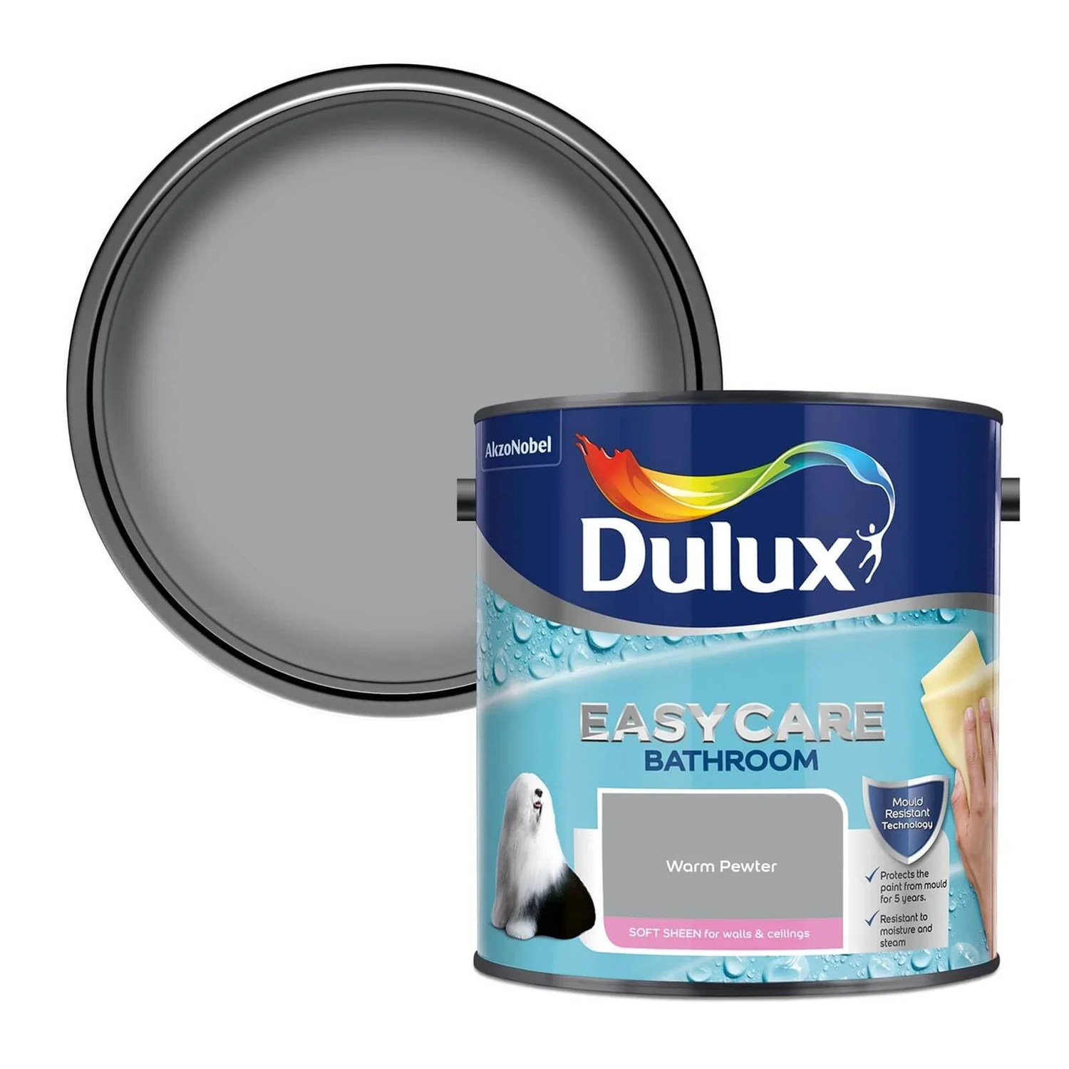 Dulux Easycare Bathroom Warm Pewter Soft Sheen Paint - 2.5L Dulux Easycare Bathroom Warm Pewter Soft Sheen Paint - 2.5L -Best Paint Shop 12819359 1294831966426026