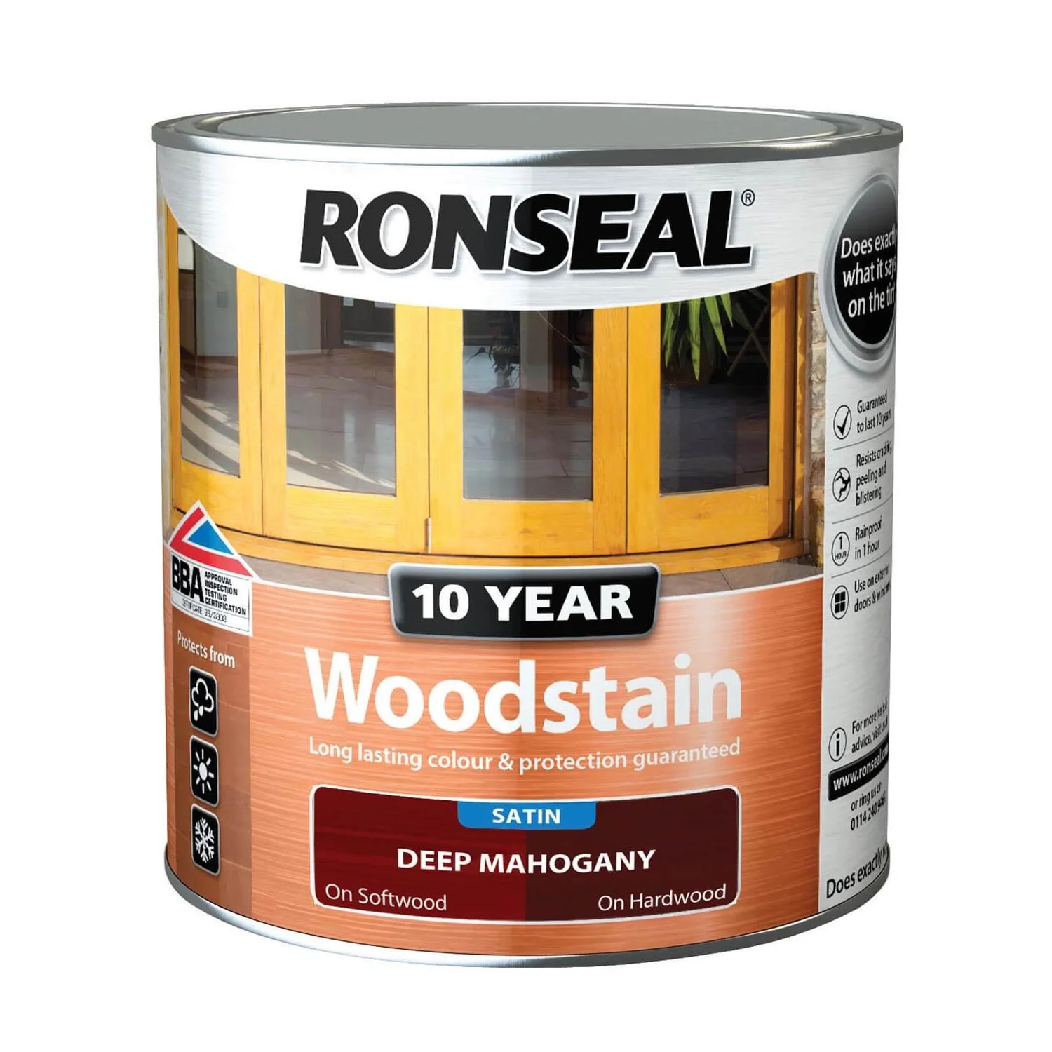 Ronseal 10 Year Woodstain Deep Mahogany Satin - 750ml Ronseal 10 Year Woodstain Deep Mahogany Satin - 750ml -Best Paint Shop 12820811 2054831918194444