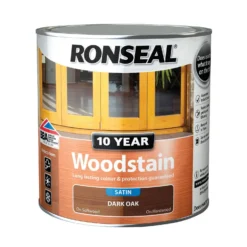 Ronseal 10 Year Woodstain Dark Oak Satin - 2.5L -Best Paint Shop 12820837 4254831917758883