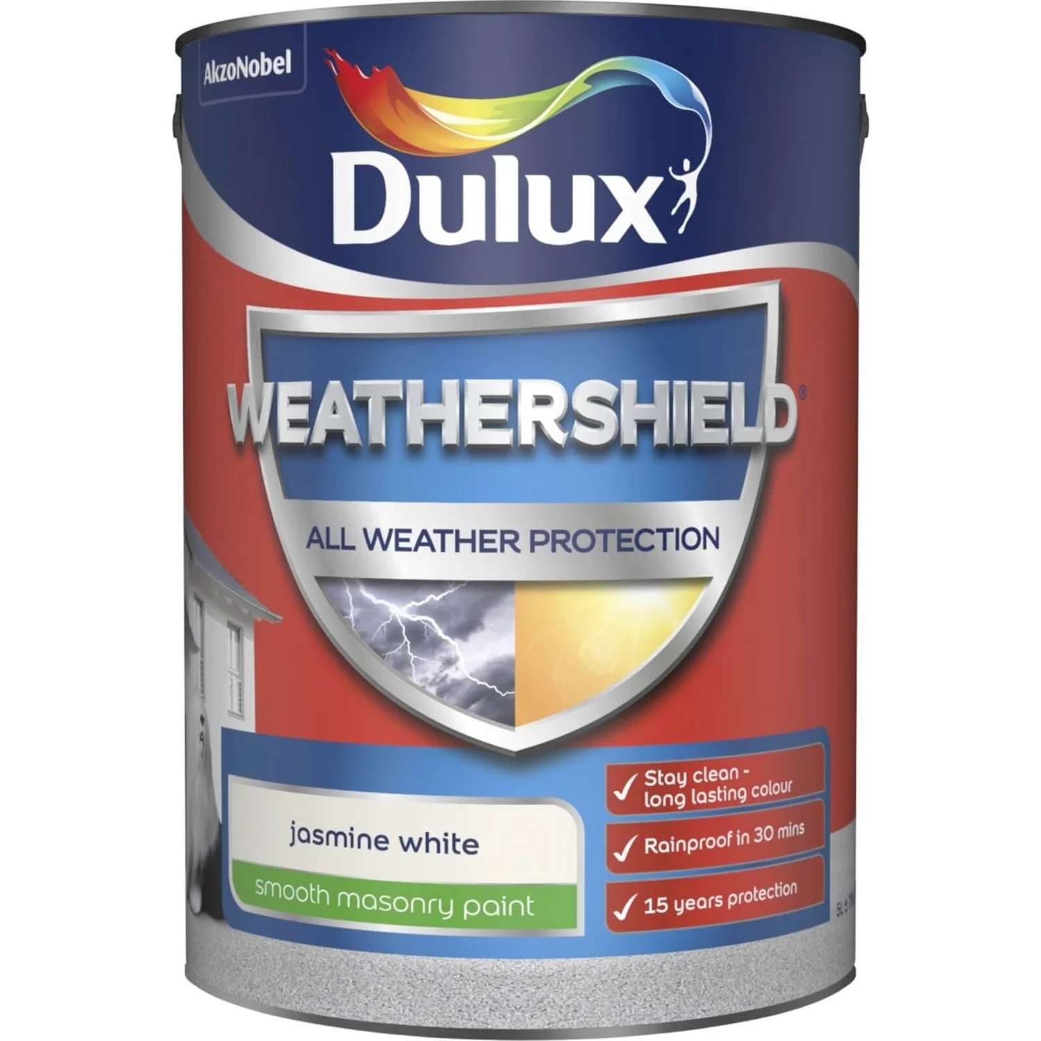 Dulux Weathershield All Weather Smooth Masonry Paint Jasmine White - 5L Dulux Weathershield All Weather Smooth Masonry Paint Jasmine White - 5L -Best Paint Shop 12822678 2604831918297593