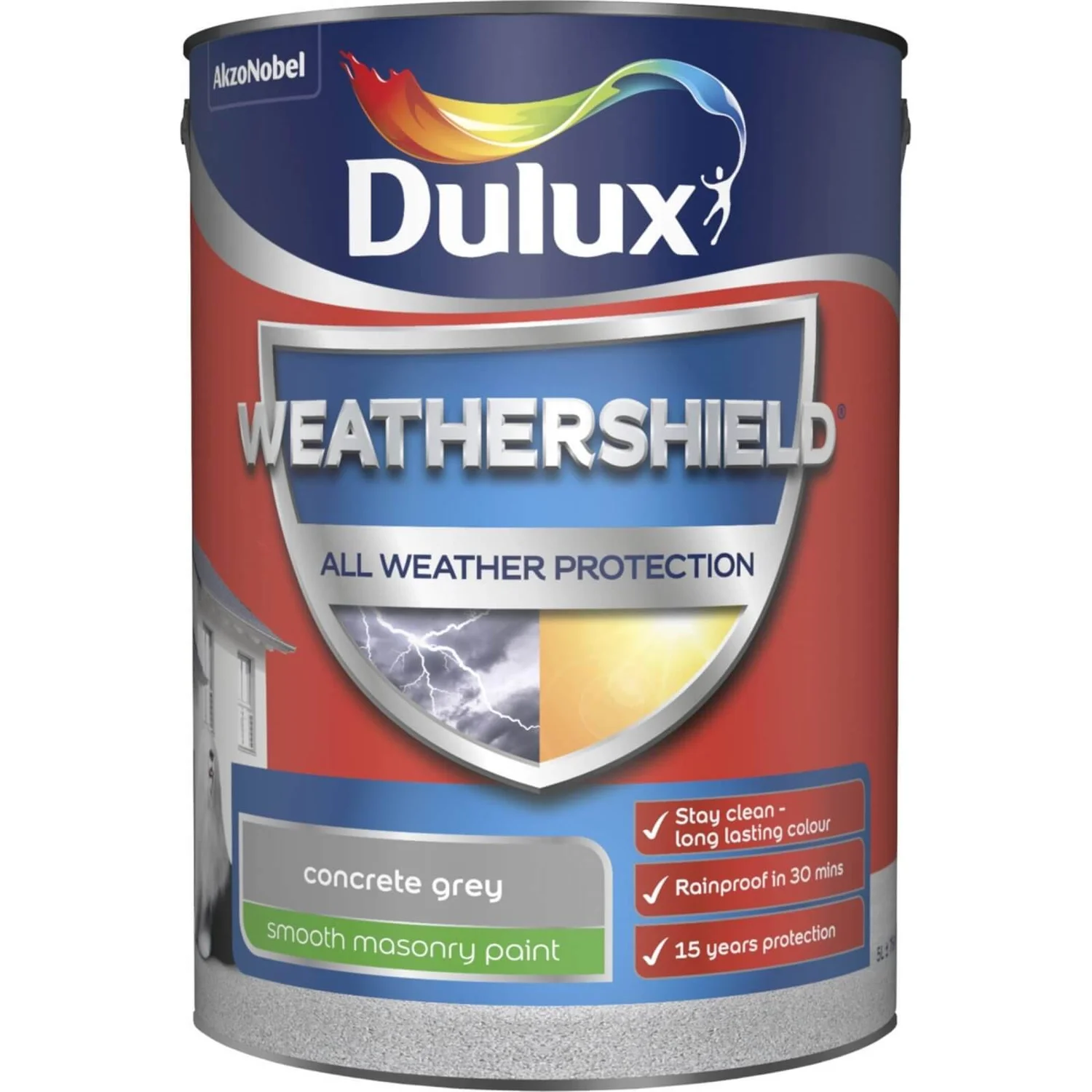 Dulux Weathershield All Weather Smooth Masonry Paint Concrete Grey - 5L Dulux Weathershield All Weather Smooth Masonry Paint Concrete Grey - 5L -Best Paint Shop 12822844 2094831917172077