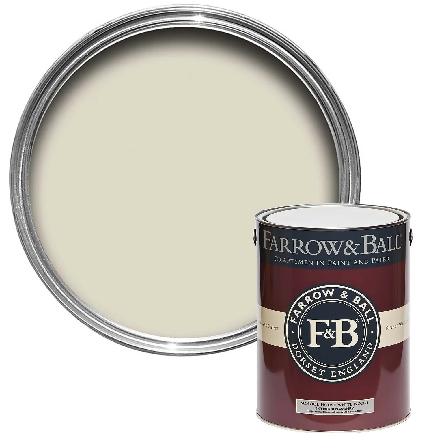 Farrow & Ball Exterior Masonry Paint School House White - 5L Farrow & Ball Exterior Masonry Paint School House White - 5L -Best Paint Shop 12826075 1074952916466734