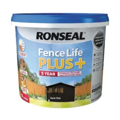 Ronseal Fence Life Plus Paint Dark Oak - 9L -Best Paint Shop 12826694 3334942086803634