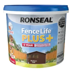 Ronseal Fence Life Plus Paint Medium Oak - 9L -Best Paint Shop 12826700 1294942086747549