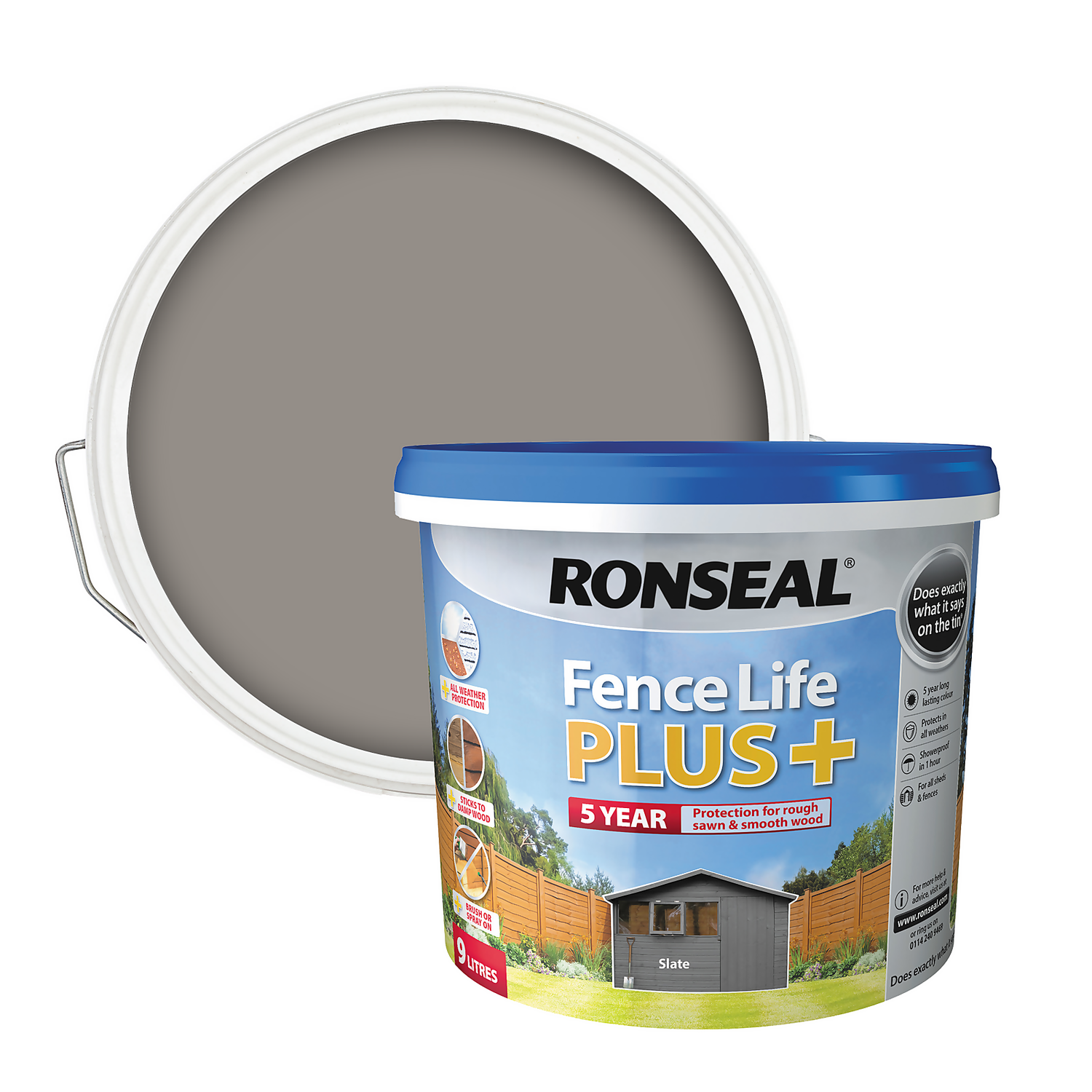 Ronseal Fence Life Plus Slate - 9L Ronseal Fence Life Plus Slate - 9L -Best Paint Shop 12826702 1774942086560235