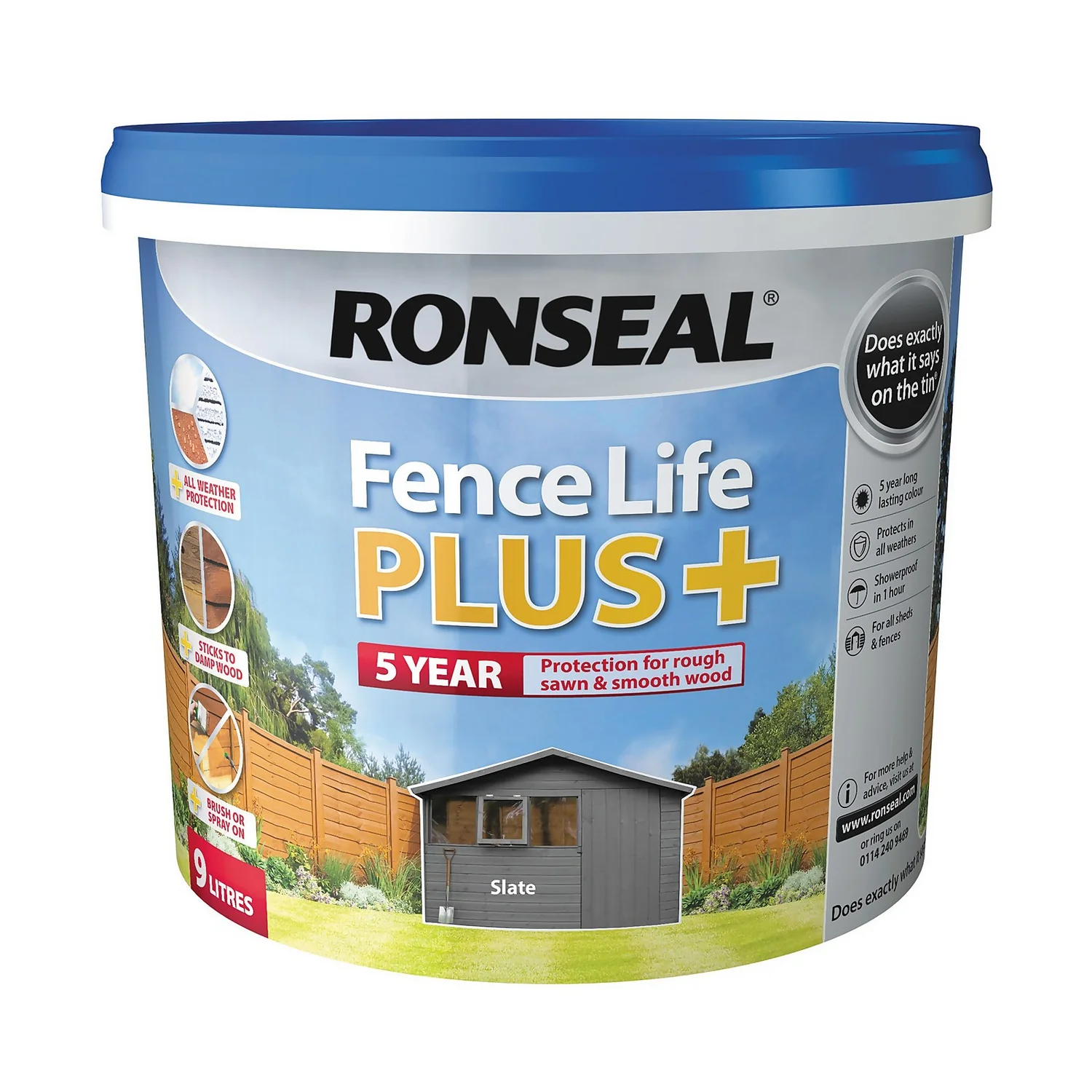 Ronseal Fence Life Plus Slate - 9L Ronseal Fence Life Plus Slate - 9L -Best Paint Shop 12826702 1844942086764886