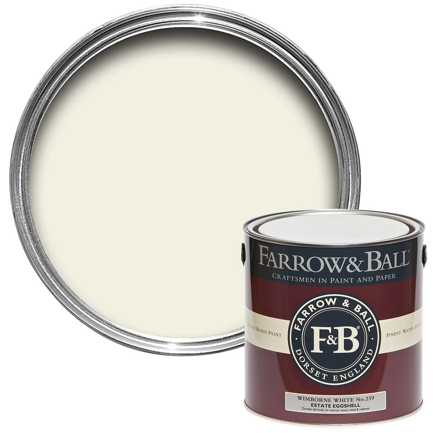 Farrow & Ball Estate Eggshell Paint Wimborne White - 2.5L Farrow & Ball Estate Eggshell Paint Wimborne White - 2.5L -Best Paint Shop 12832669 4114952917406565