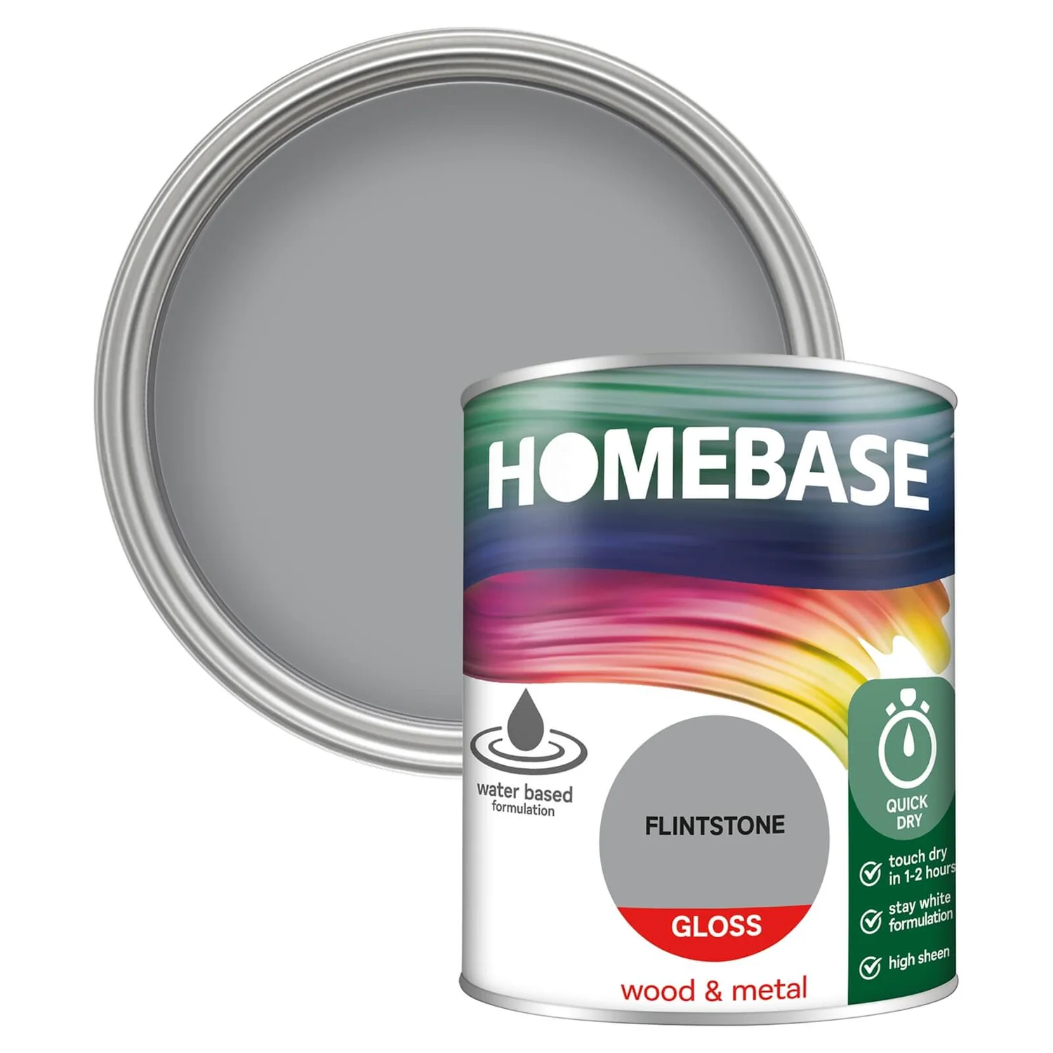 Homebase Interior Quick Dry Gloss Paint Flintstone - 750ml Homebase Interior Quick Dry Gloss Paint Flintstone - 750ml -Best Paint Shop 12832711 1684831918835394