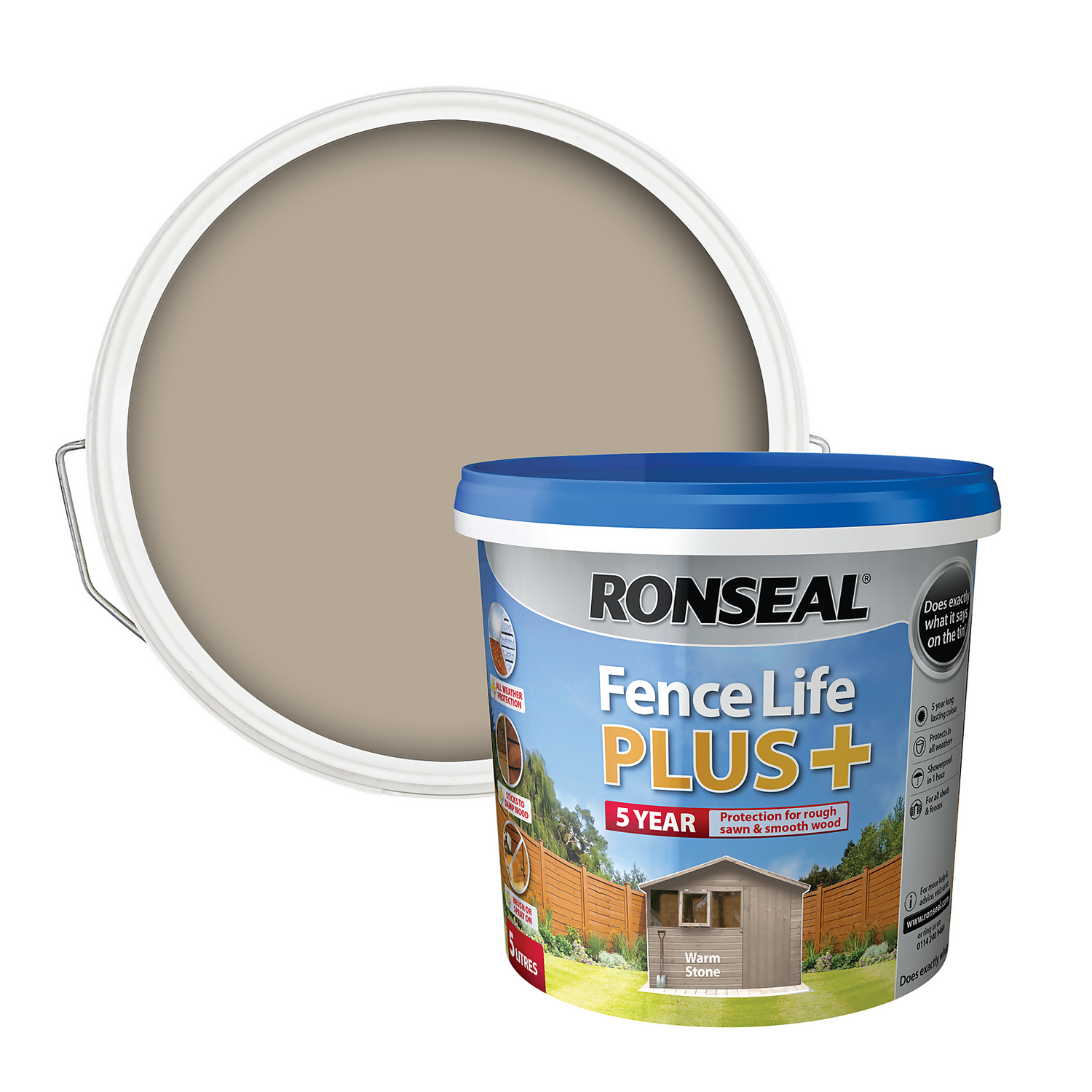 Ronseal Fence Life Plus - Warm Stone - 5L Ronseal Fence Life Plus - Warm Stone - 5L -Best Paint Shop 12833719 9354942086848247