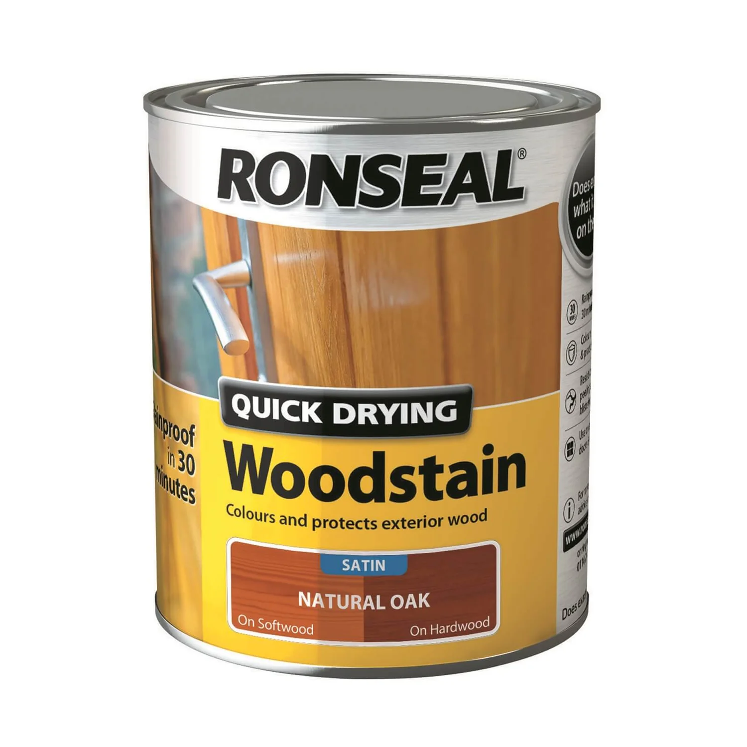 Ronseal Quick Drying Woodstain - Natural Oak Satin 750ml Ronseal Quick Drying Woodstain - Natural Oak Satin 750ml -Best Paint Shop 12834022 3984831963450530