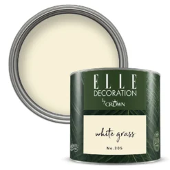 ELLE Decoration By Crown Flat Matt Paint White Grass - Tester 125ml