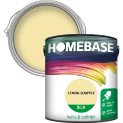 Homebase Silk Emulsion Paint Lemon Souffle - 2.5L