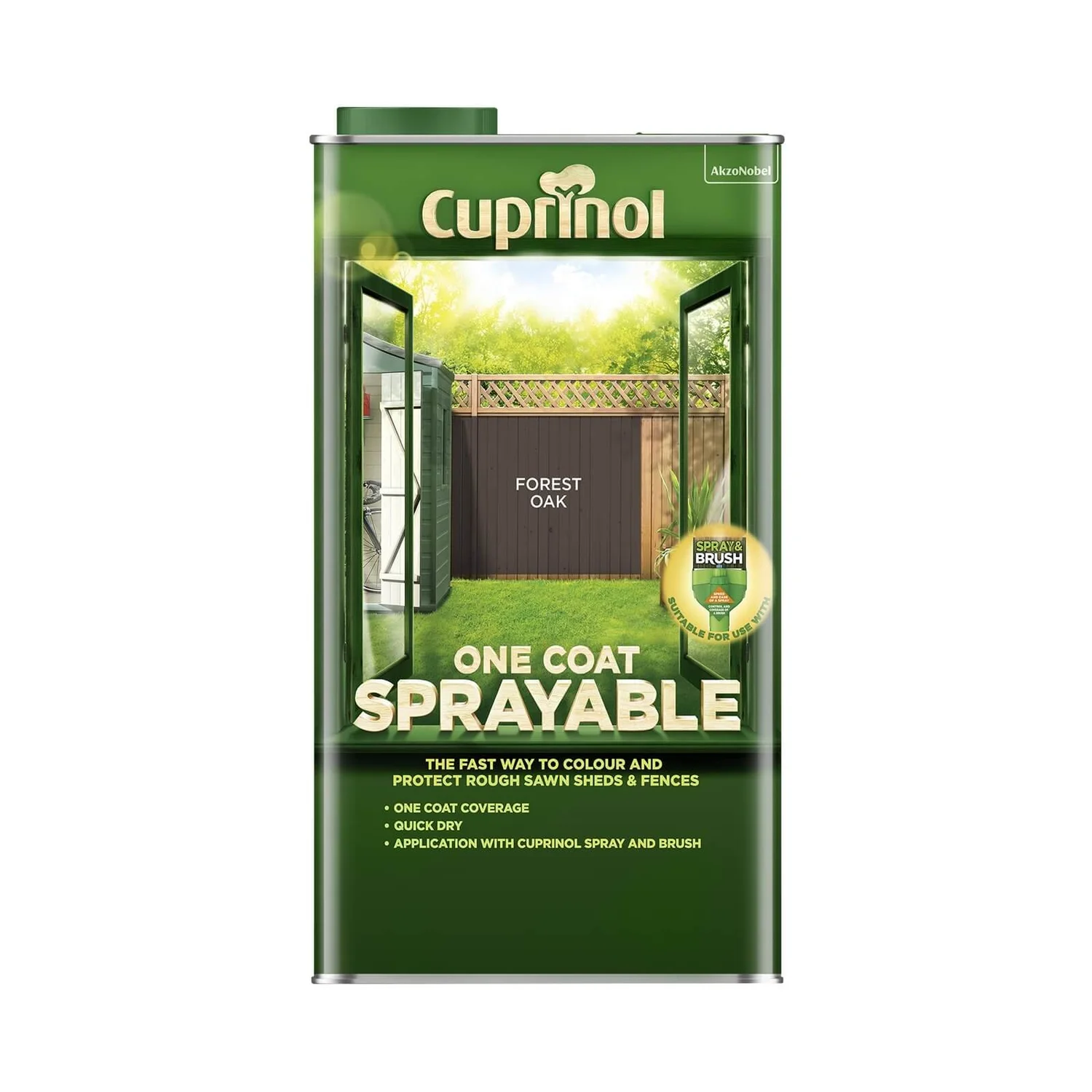 Cuprinol One Coat Sprayable Shed & Fence Paint - Forest Oak - 5L Cuprinol One Coat Sprayable Shed & Fence Paint - Forest Oak - 5L -Best Paint Shop 12836879 1754831918148499