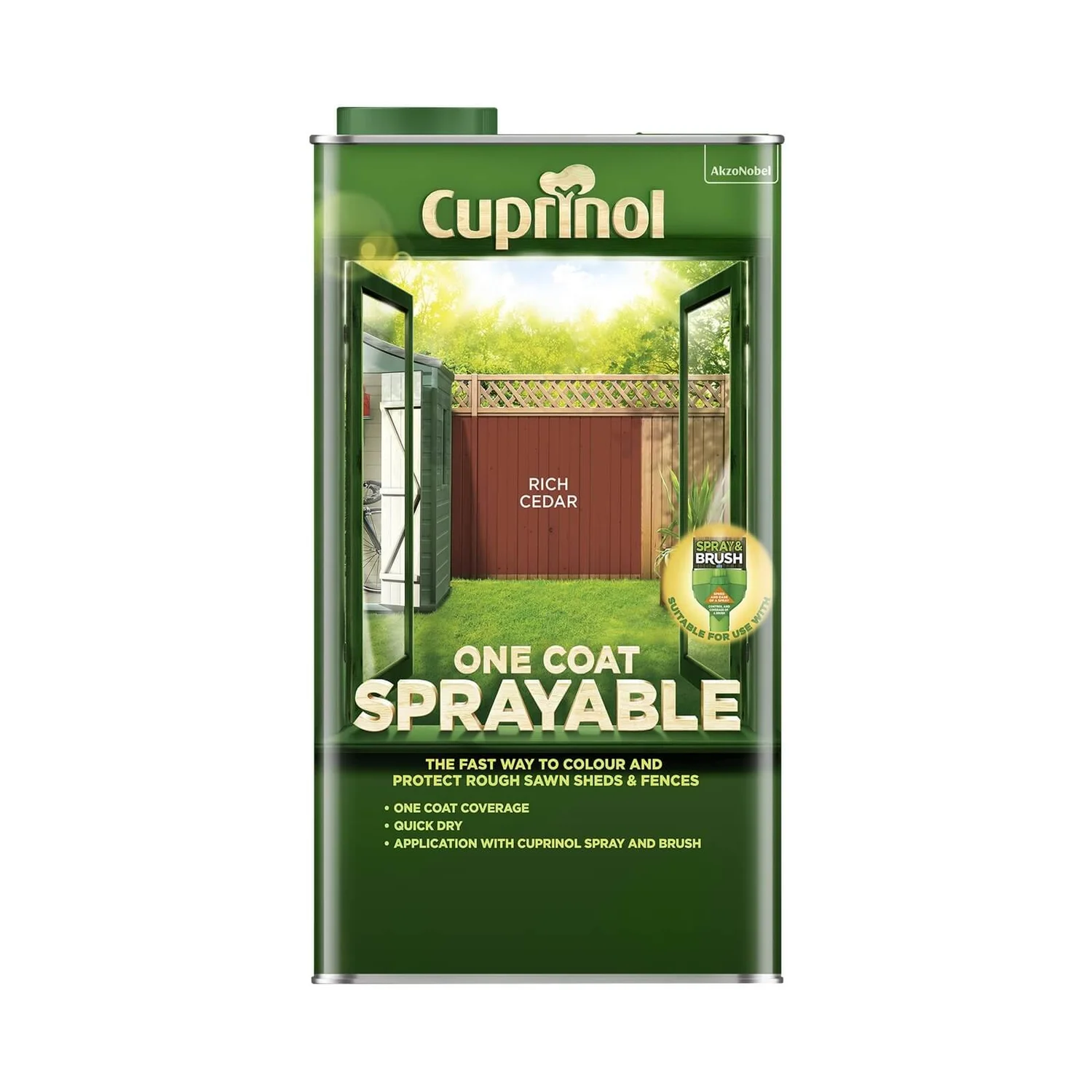 Cuprinol One Coat Sprayable Shed & Fence Paint - Rich Cedar - 5L Cuprinol One Coat Sprayable Shed & Fence Paint - Rich Cedar - 5L -Best Paint Shop 12836906 9774831917599940