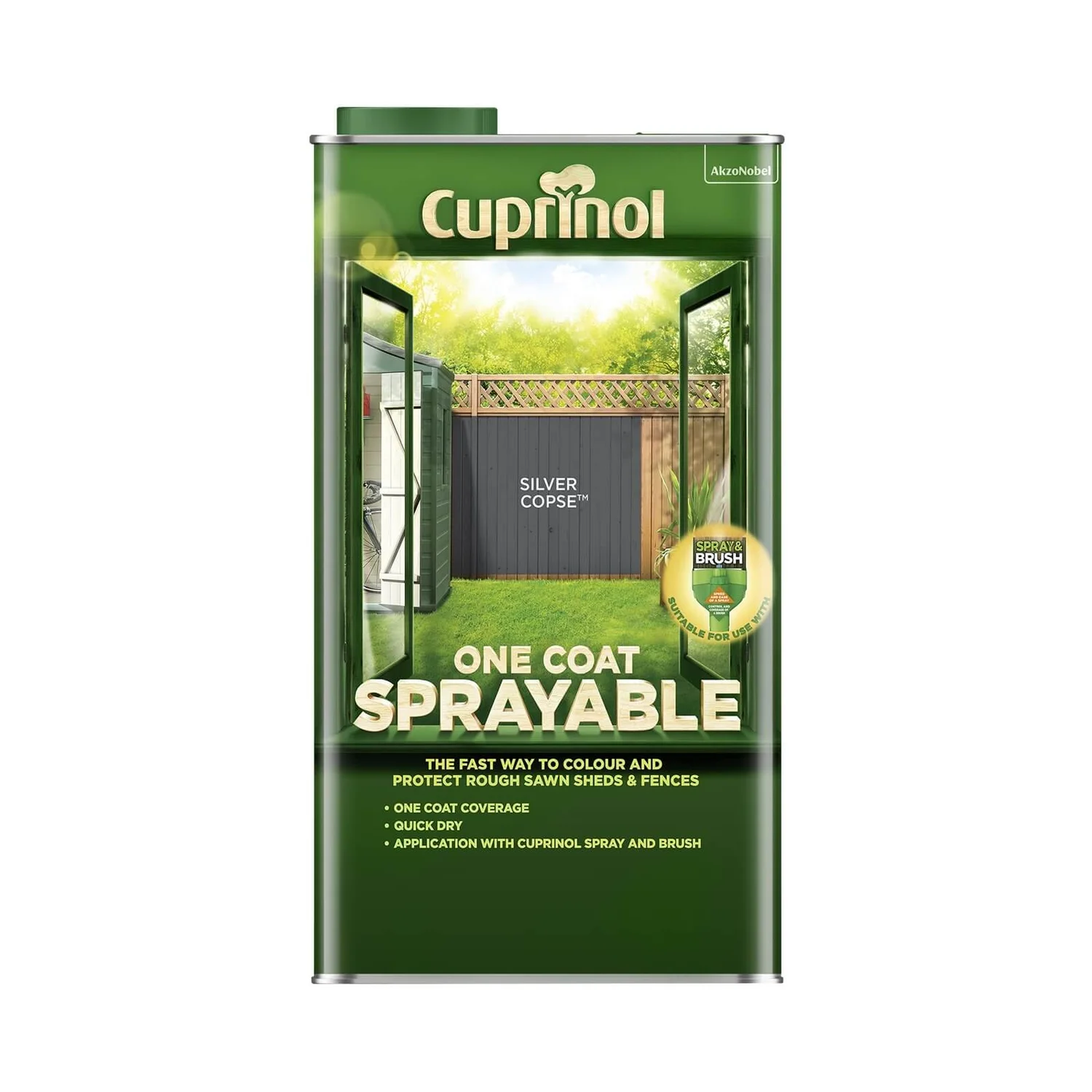 Cuprinol One Coat Sprayable Shed & Fence Paint - Silver Copse - 5L Cuprinol One Coat Sprayable Shed & Fence Paint - Silver Copse - 5L -Best Paint Shop 12836908 3924831918324578
