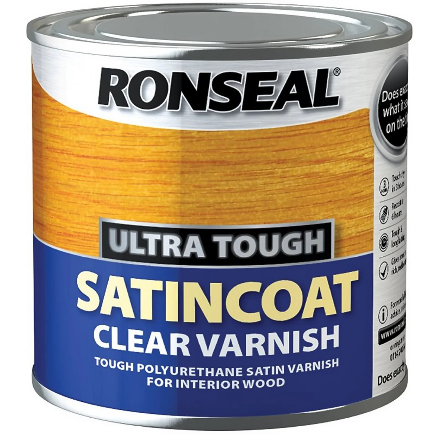 Ronseal UltraTough Satin Coat Clear Varnish - 250ml Ronseal UltraTough Satin Coat Clear Varnish - 250ml -Best Paint Shop 12837594 2014847479665480