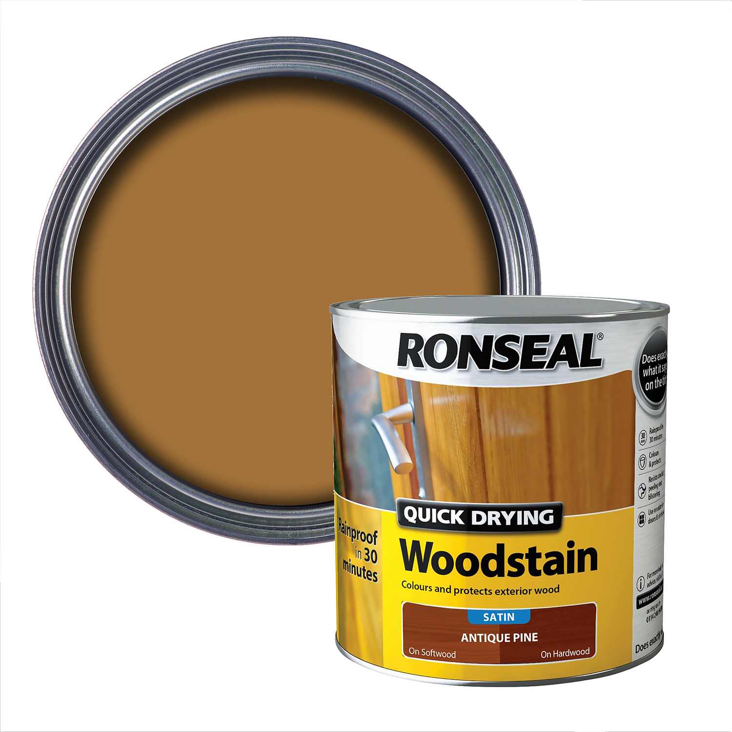 Ronseal Quick Drying Woodstain Antique Pine Satin - 2.5L Ronseal Quick Drying Woodstain Antique Pine Satin - 2.5L -Best Paint Shop 12837750 1384949524734864