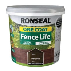 Ronseal One Coat Fence Life Paint Dark Oak - 5L -Best Paint Shop 12841320 1204942087272336