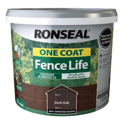 Ronseal One Coat Fence Life Paint Dark Oak - 9L -Best Paint Shop 12842110 5304942087338822