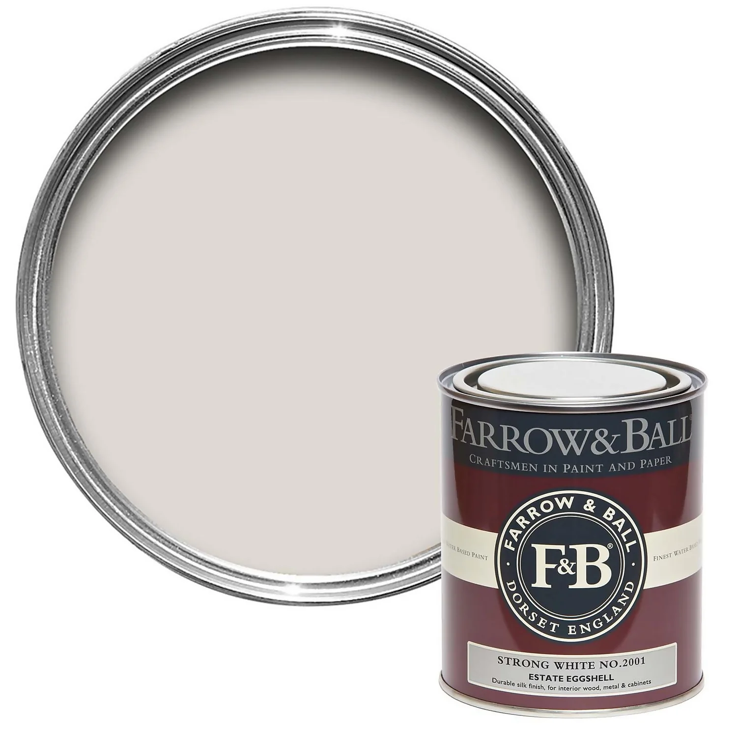 Farrow & Ball Estate Eggshell Strong White - 750ml Farrow & Ball Estate Eggshell Strong White - 750ml -Best Paint Shop 12844192 9144952922374118