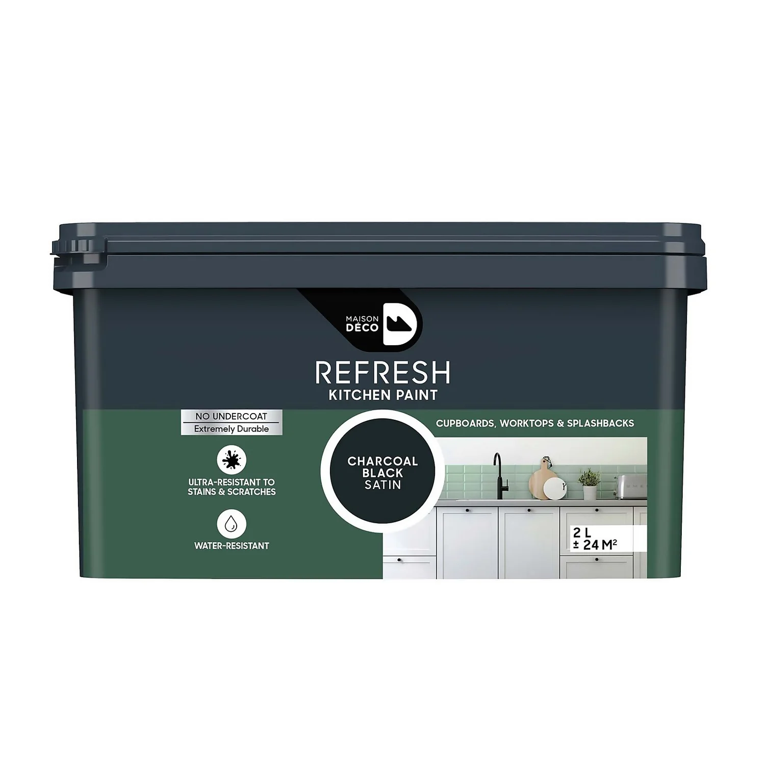 Maison Deco Refresh Kitchen Cupboards, Worktops & Splashbacks Paint Charcoal Black - 2L Maison Deco Refresh Kitchen Cupboards, Worktops & Splashbacks Paint Charcoal Black - 2L -Best Paint Shop 12878353 7054866385650252