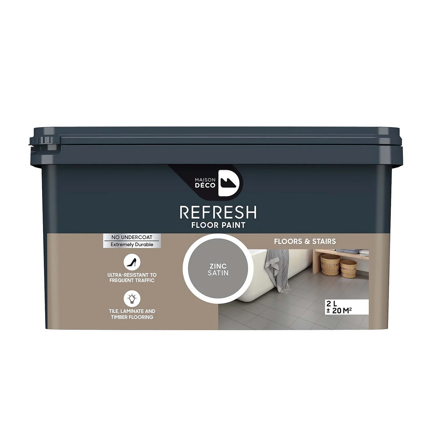 Maison Deco Refresh Floor & Stairs Paint Zinc - 2L Maison Deco Refresh Floor & Stairs Paint Zinc - 2L -Best Paint Shop 12878368 1114860628590165