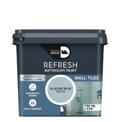 Maison Deco Refresh Bathroom Wall Tile Paint Glacier Blue - 750ml