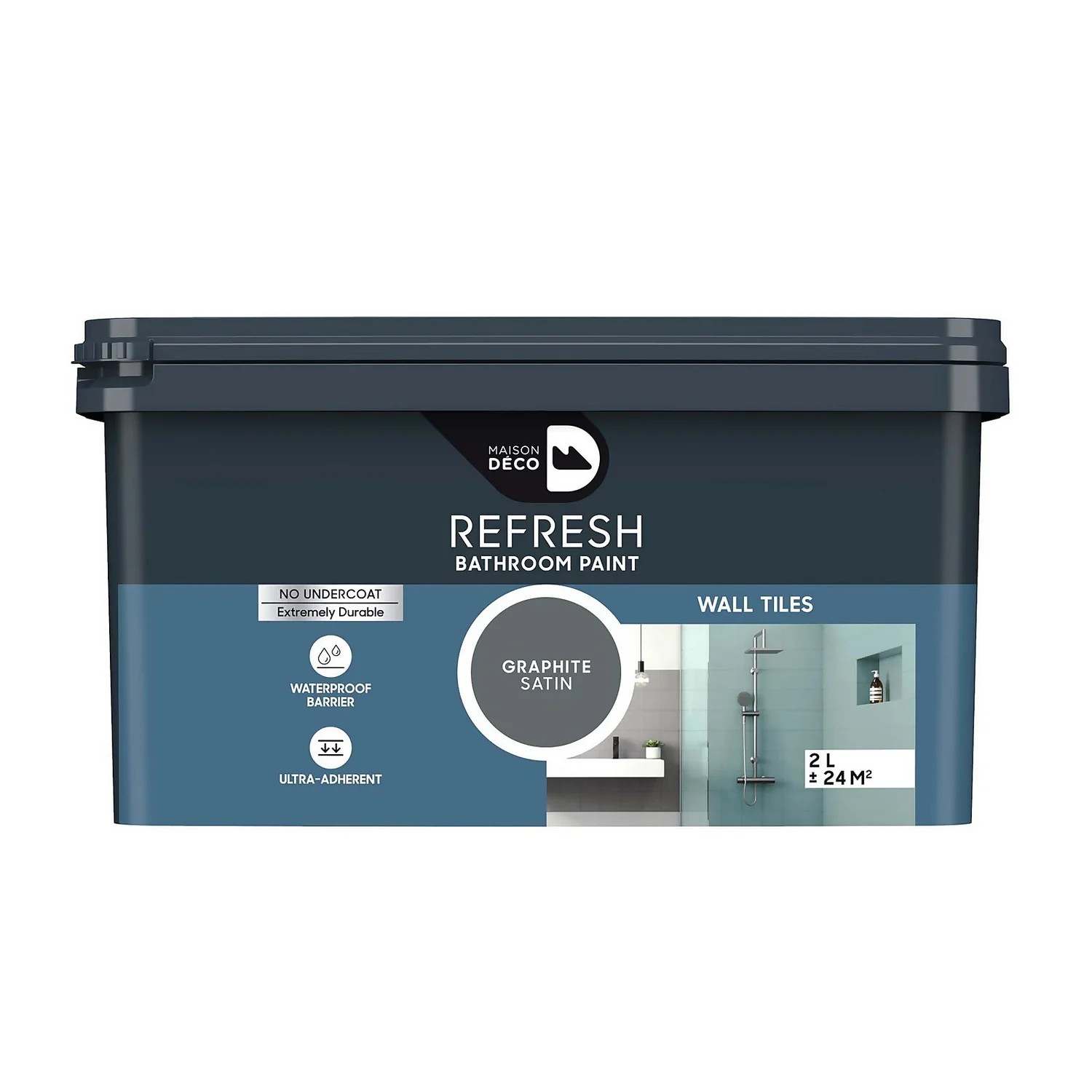 Maison Deco Refresh Bathroom Wall Tile Paint Graphite - 2L Maison Deco Refresh Bathroom Wall Tile Paint Graphite - 2L -Best Paint Shop 12878395 1094866343894545