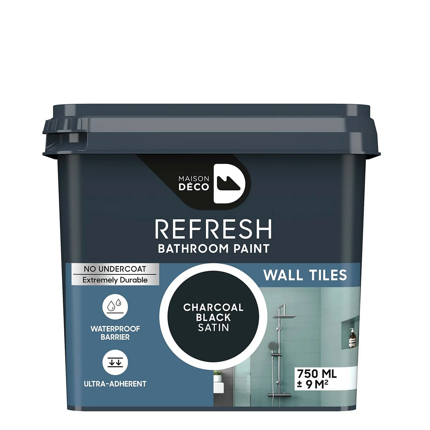 Maison Deco Refresh Bathroom Wall Tile Paint Charcoal Black - 750ml Maison Deco Refresh Bathroom Wall Tile Paint Charcoal Black - 750ml -Best Paint Shop 12878399 1204866334481805