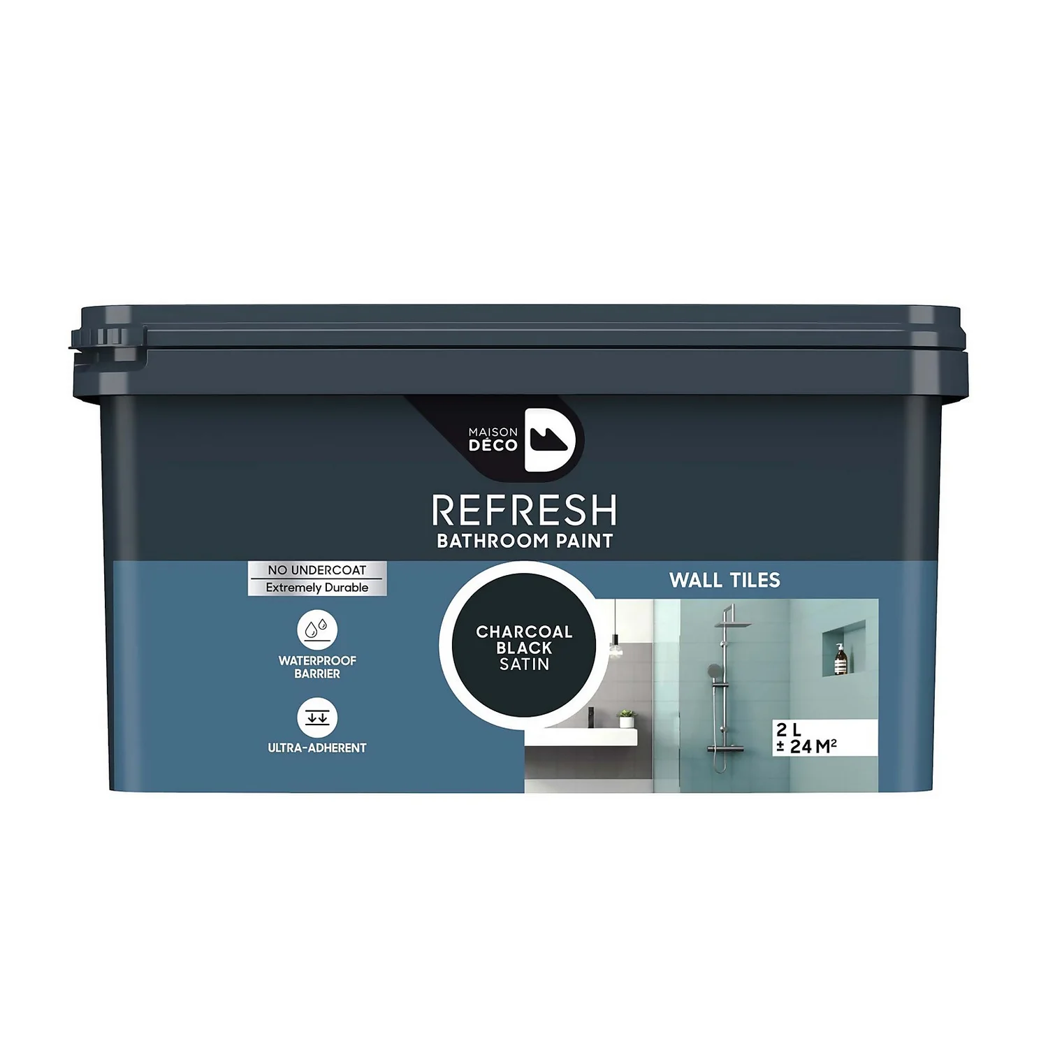 Maison Deco Refresh Bathroom Wall Tile Paint Charcoal Black - 2L Maison Deco Refresh Bathroom Wall Tile Paint Charcoal Black - 2L -Best Paint Shop 12878400 1914866335702364