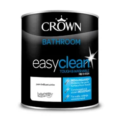 Crown Easyclean Bathroom Paint Brilliant White - 1L -Best Paint Shop 12886752 1684853415553041