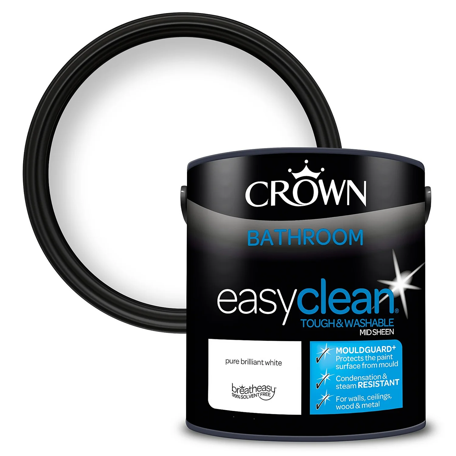 Crown Easyclean Bathroom Paint Brilliant White - 2.5L Crown Easyclean Bathroom Paint Brilliant White - 2.5L -Best Paint Shop 12886758 1504847491325490