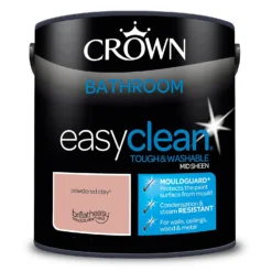 Crown Easyclean® Mouldguard+ Bathroom Mid Sheen Washable Multi Surface Paint Powdered Clay® - 2.5L -Best Paint Shop 12886767 5714853416006506
