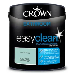 Crown Easyclean® Mouldguard+ Bathroom Mid Sheen Washable Multi Surface Paint Soft Duck Egg® - 2.5 L -Best Paint Shop 12886781 1414853416109934