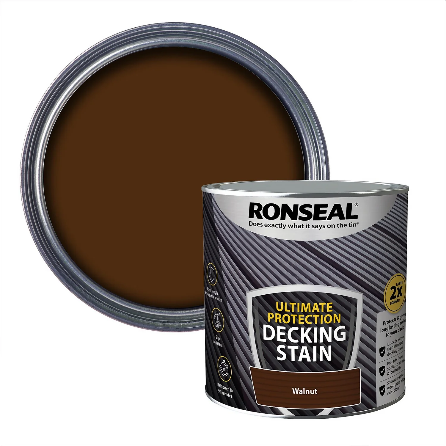 Ronseal Ultimate Protection Decking Stain Walnut - 2.5L Ronseal Ultimate Protection Decking Stain Walnut - 2.5L -Best Paint Shop 12889269 1764949798862234