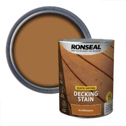 Ronseal Quick Drying Decking Stain Rich Mahogany - 5L