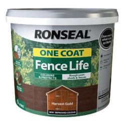Ronseal One Coat Fence Life Paint Tudor Harvest Gold - 9L -Best Paint Shop 13032829 1164942087420341