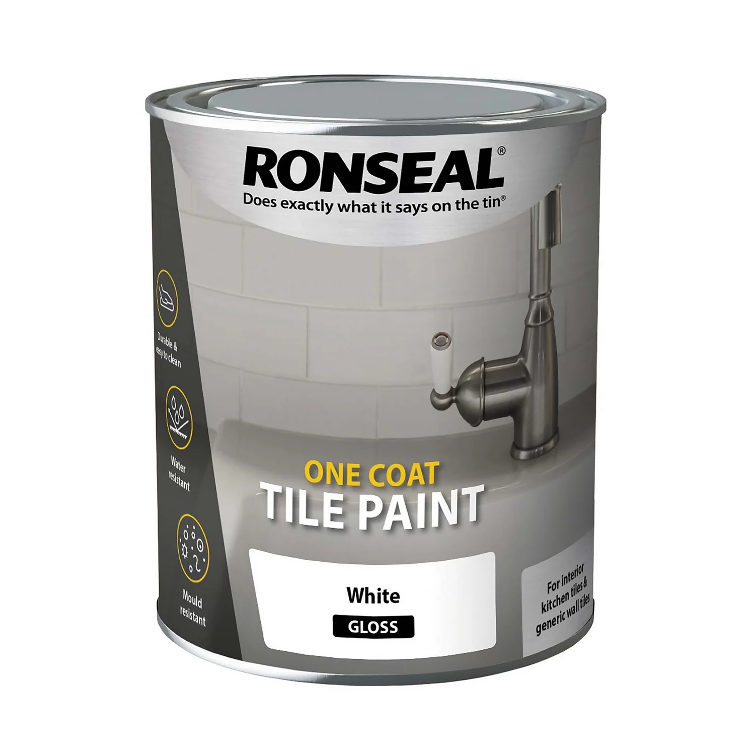 Ronseal One Coat Tile Paint White Gloss - 750ml Ronseal One Coat Tile Paint White Gloss - 750ml -Best Paint Shop 13052745 2174876683616140
